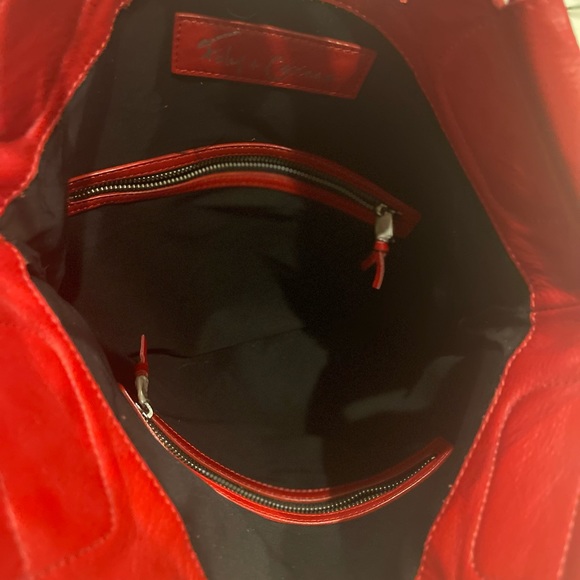 Foley+Corinna Mid City Red Leather fold over tote. - Picture 14 of 14